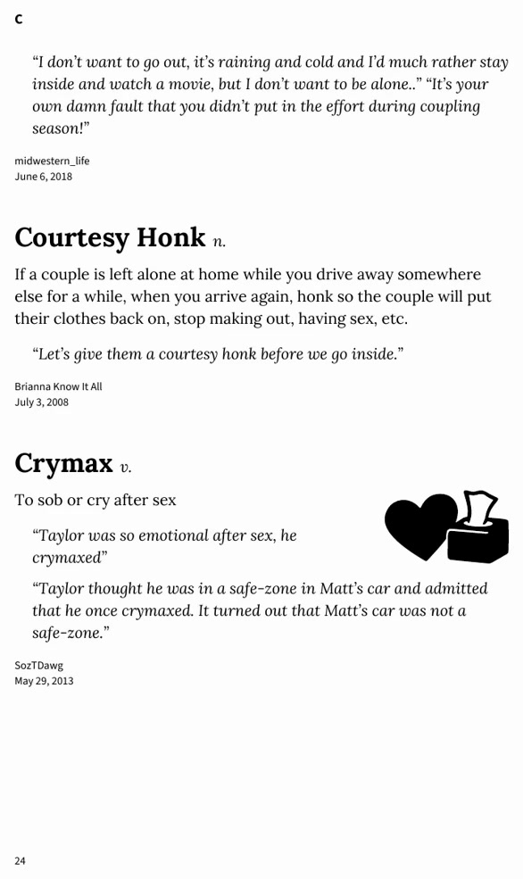 A definition page inside Urban Dictionary of Sex